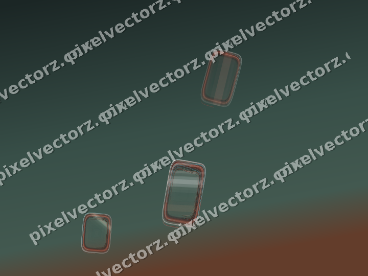 Abstract glass arc in red and orange