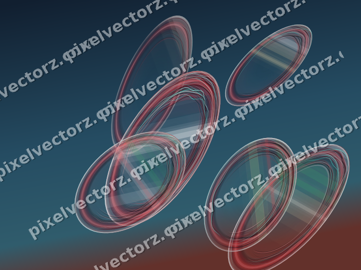 Abstract glass arc in dark green and red