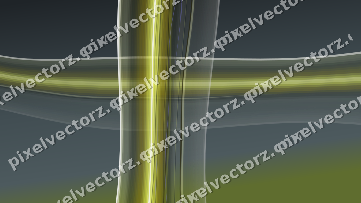 Abstract glass arc in yellow and grey