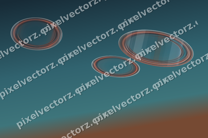 Abstract glass arc in cyan and red