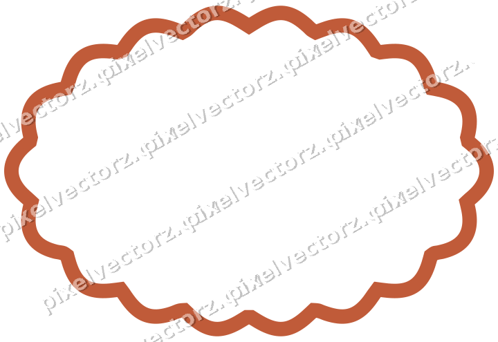 Dekorativer Zierrahmen in Orange und Türkis mit Oval und Lappenrand