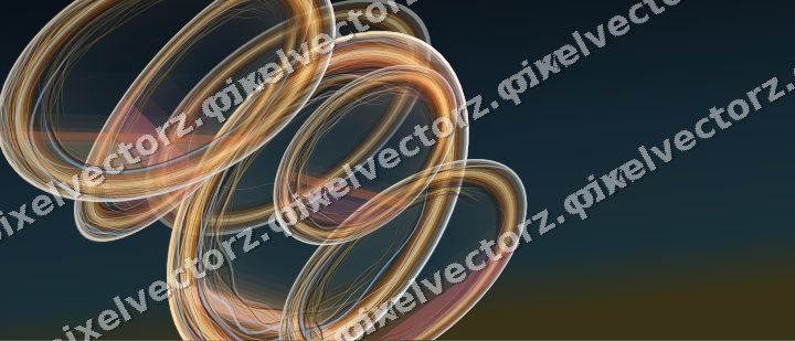 Abstract glass arc in red and orange