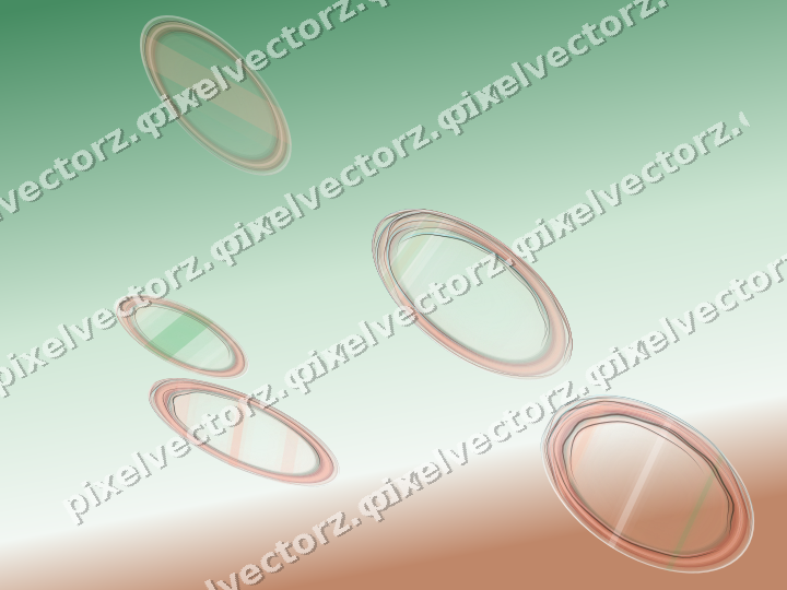Abstract glass arc in dark green and red
