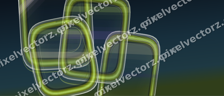 Abstract glass arc in purple and lime