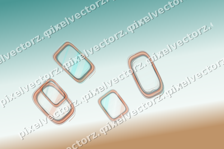 Abstract glass arc in orange and teal