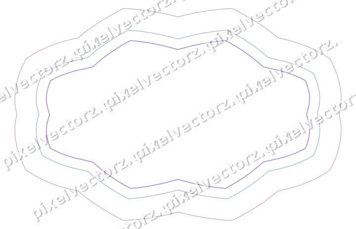 Dekorativer Zierrahmen in Violett und Blau mit Oval und Zackenrand