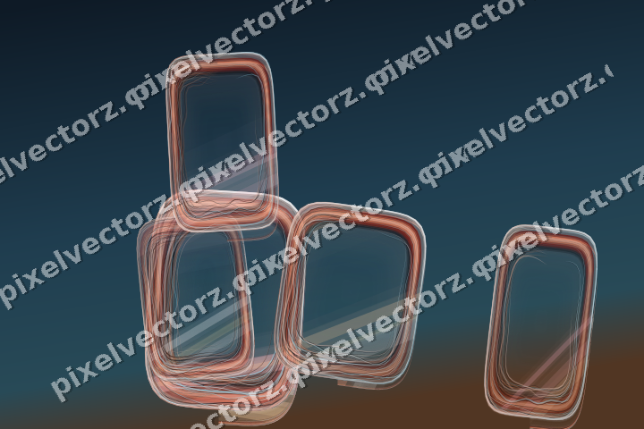 Abstract glass arc in red and orange