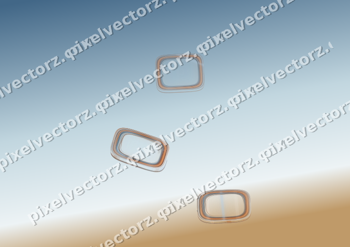 Abstract glass arc in blue and orange