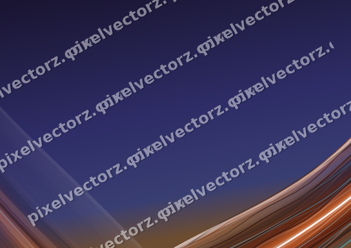 Abstract glass arc in orange and blue