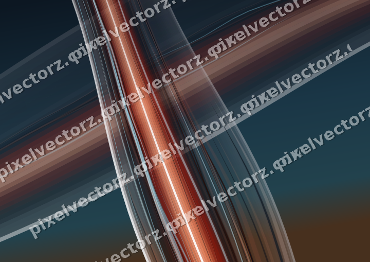 Abstract glass arc in red and orange
