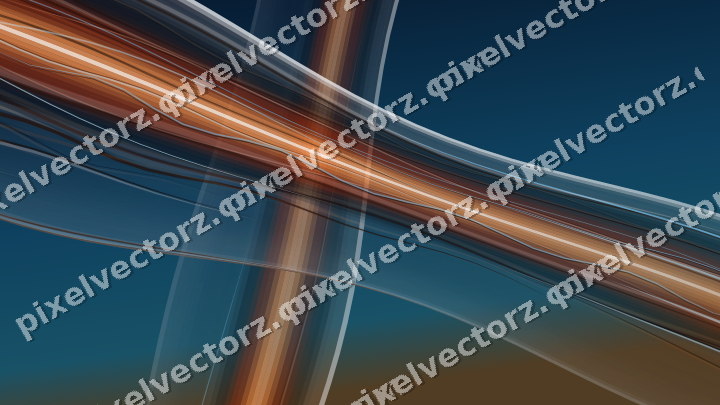 Abstract glass arc in blue and red