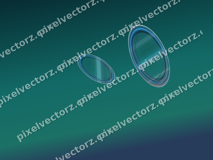 Abstract glass arc in teal and pale cyan
