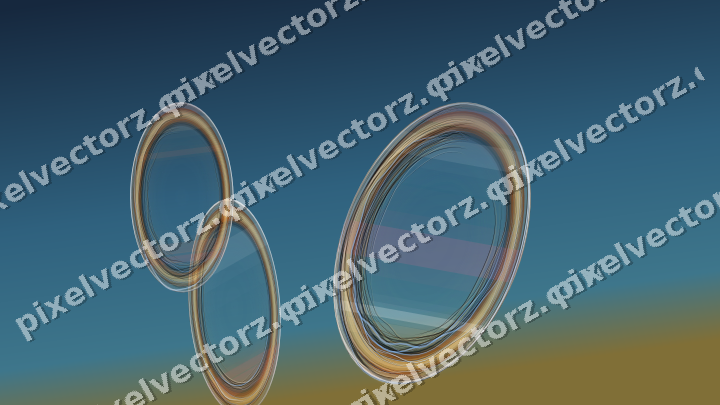 Abstract glass arc in red and orange