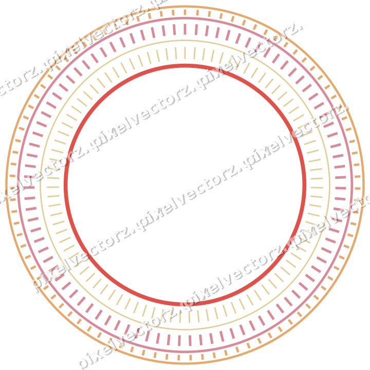 Dekorativer Zierrahmen in Rot und Orange mit Oval und Strichelung