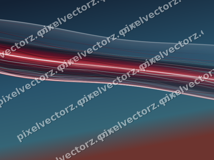 Abstract glass arc in red and pale lime
