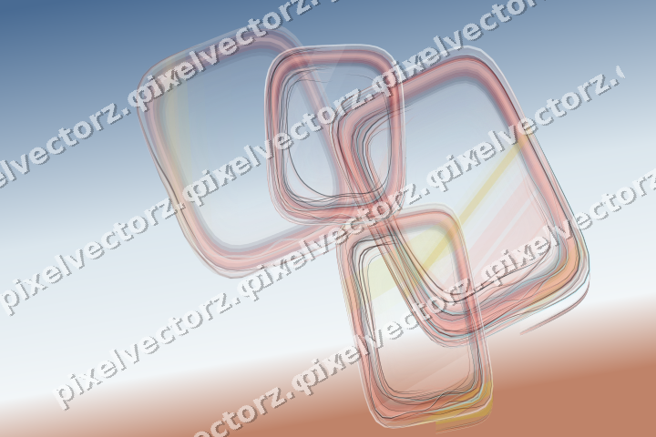 Abstract glass arc in yellow and red