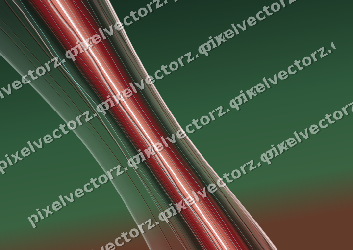 Abstract glass arc in red and dark green