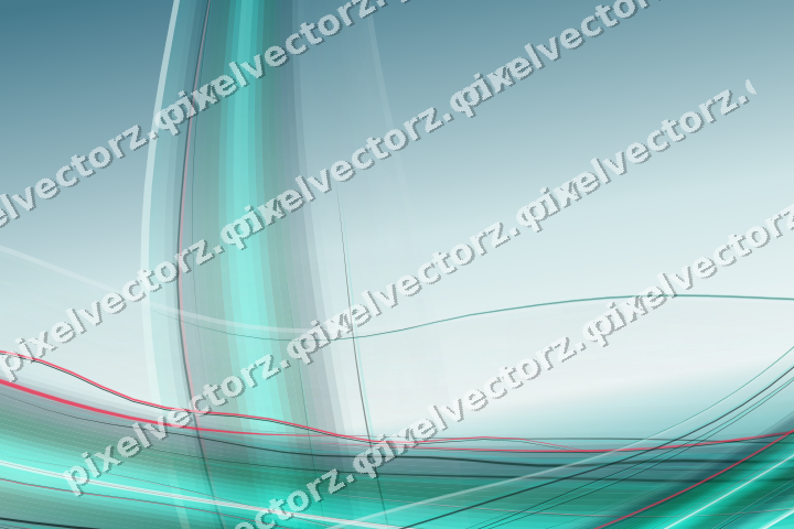 Abstract glass arc in cyan and teal