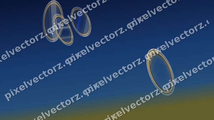 Abstract glass arc in amber and blue