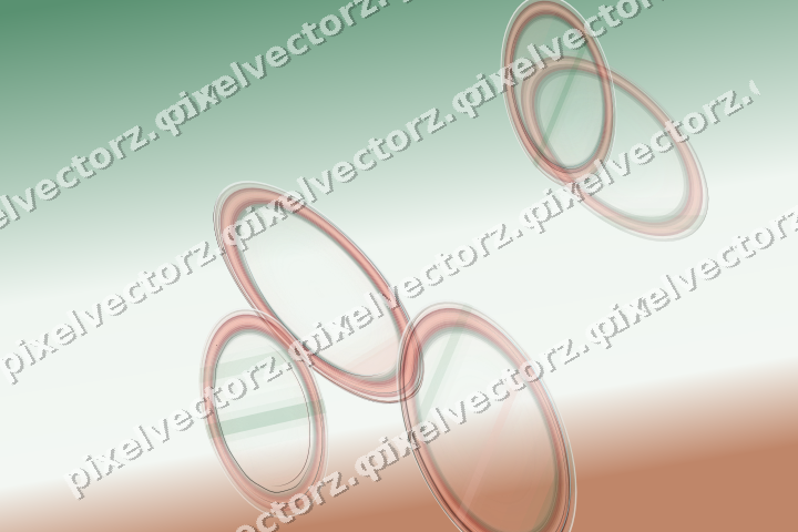 Abstract glass arc in dark green and red