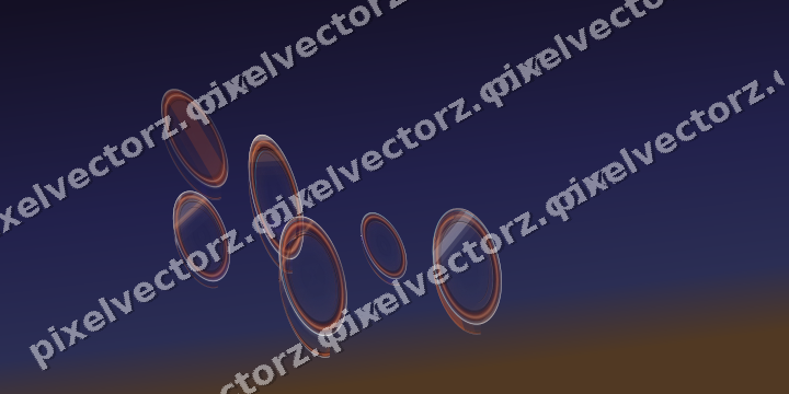 Abstract glass arc in orange and blue