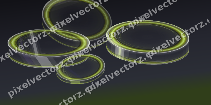 Abstract glass arc in purple and lime