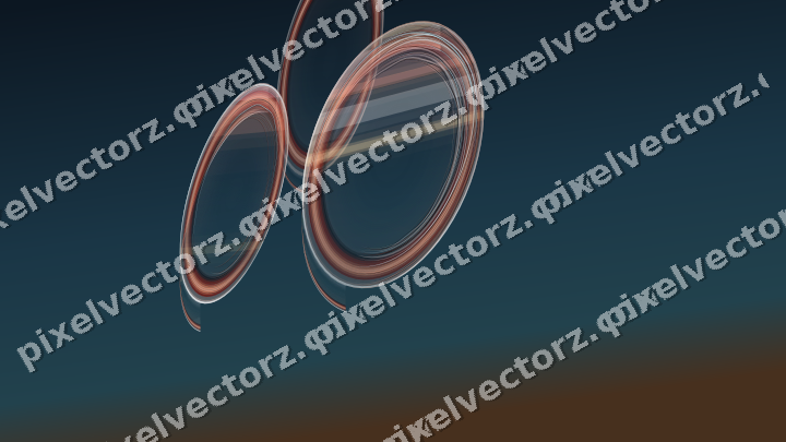 Abstract glass arc in red and orange