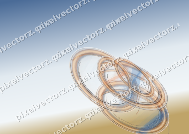 Abstract glass arc in dark blue and orange