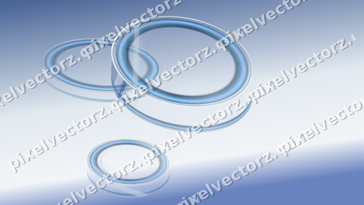 Abstract glass arc in dark blue and white