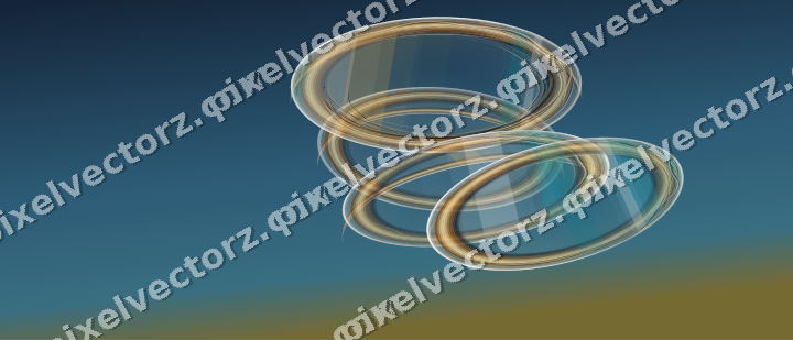 Abstract glass arc in amber and dark teal