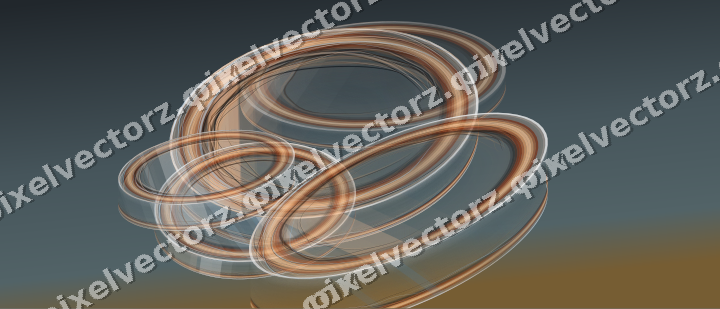 Abstract glass arc in blue and orange