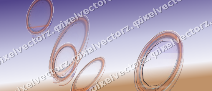 Abstract glass arc in orange and blue