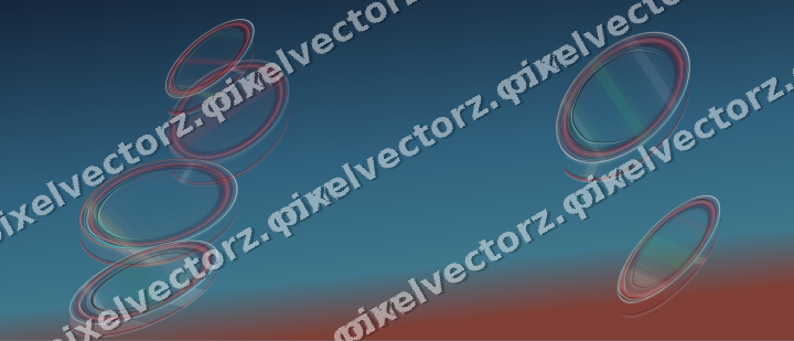 Abstract glass arc in dark green and red