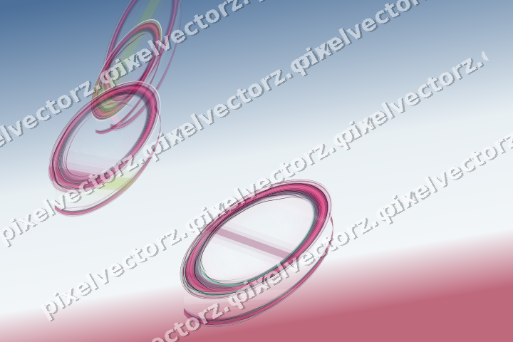 Abstract glass arc in lime and pink