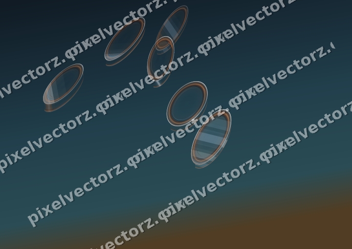 Abstract glass arc in blue and orange