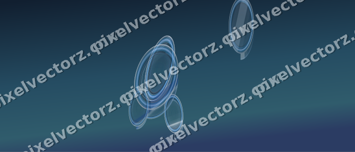 Abstract glass arc in dark blue and white