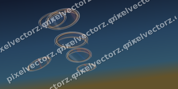 Abstract glass arc in dark blue and red