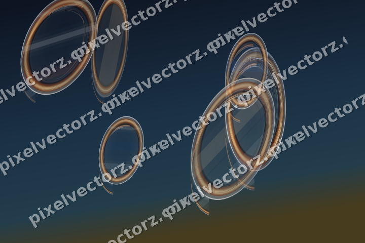 Abstract glass arc in dark blue and red