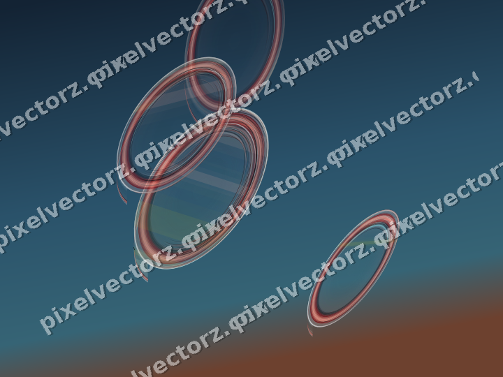 Abstract glass arc in yellow and red