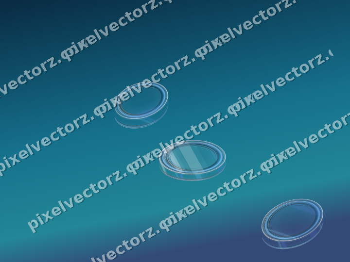Abstract glass arc in cyan and blue