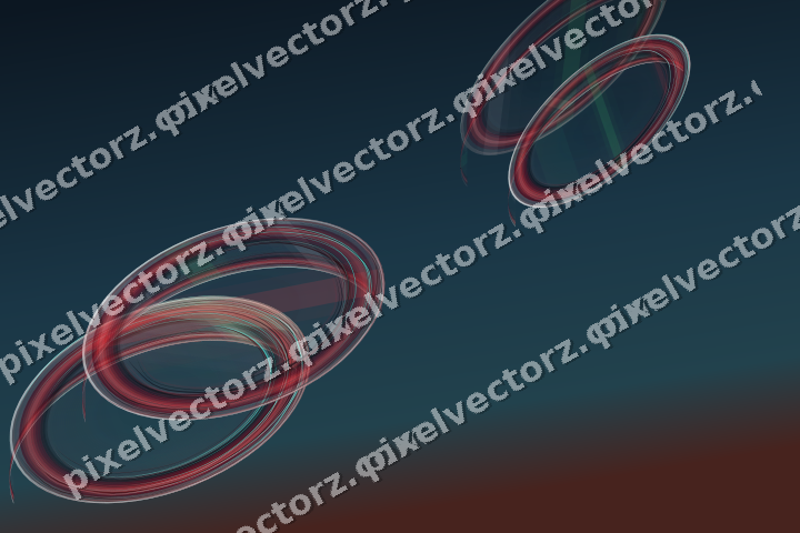 Abstract glass arc in dark green and red