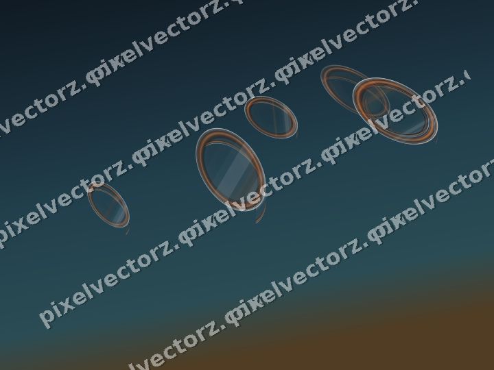 Abstract glass arc in blue and orange