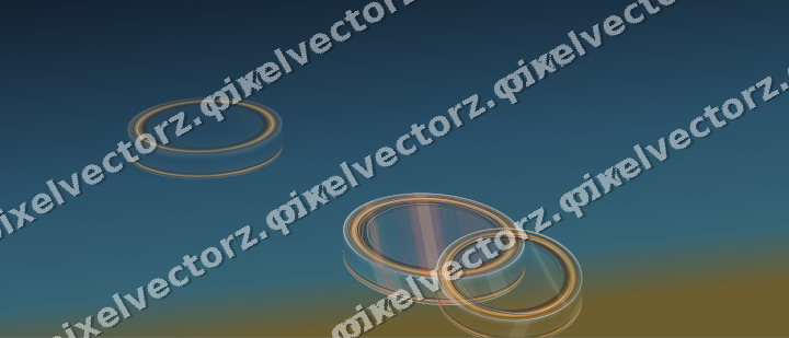Abstract glass arc in red and orange