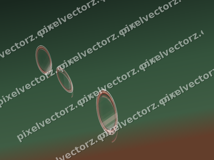 Abstract glass arc in dark green and red