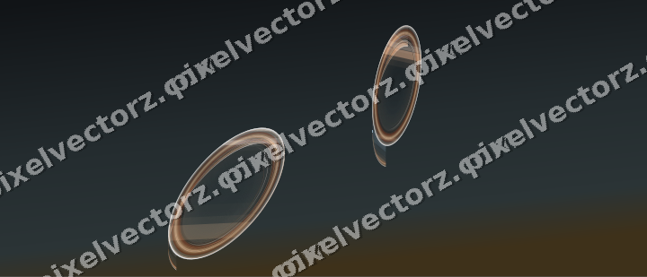 Abstract glass arc in blue and orange