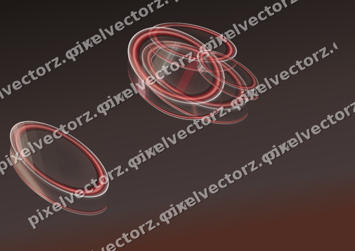 Abstract glass arc in red and pale amber