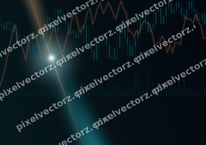 Leuchtender Neon Diagramm Hintergrund in Petrol und Orange
