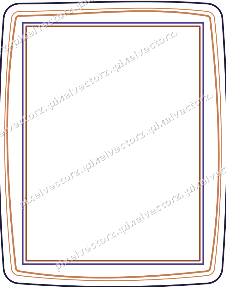 Dekorativer Zierrahmen in Orange und Blau mit Tafel