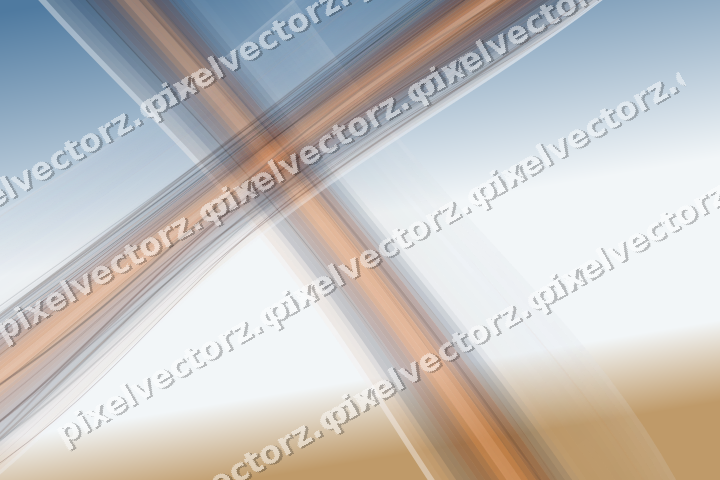 Abstrakter Glasbogen in Blau und Orange