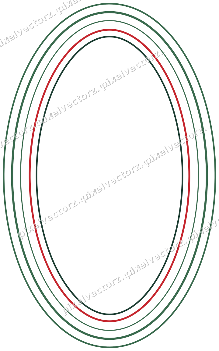Dekorativer Zierrahmen in Dunkelgrün und Rot mit Oval